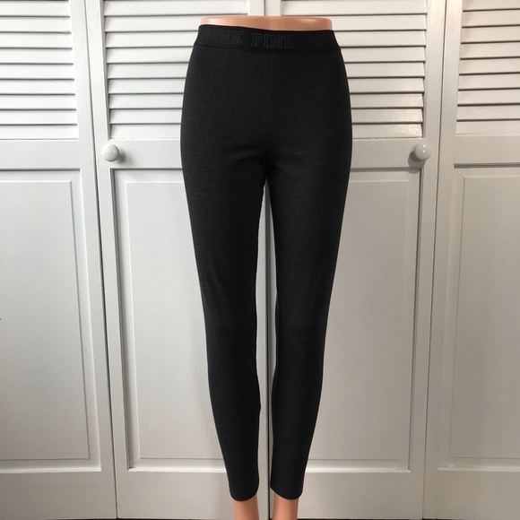 2/$25 PINK VICTORIA’S SECRET Gray Leggings Size Medium - Picture 2 of 6